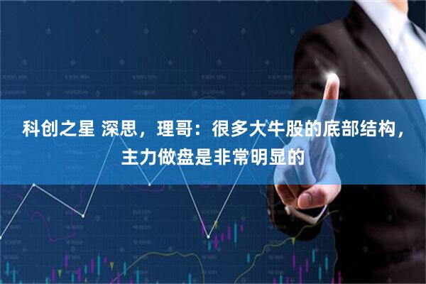 科创之星 深思，理哥：很多大牛股的底部结构，主力做盘是非常明显的